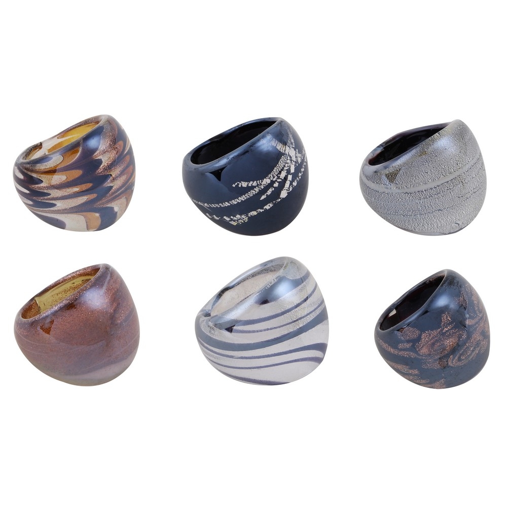 Ring glass metallic swirl