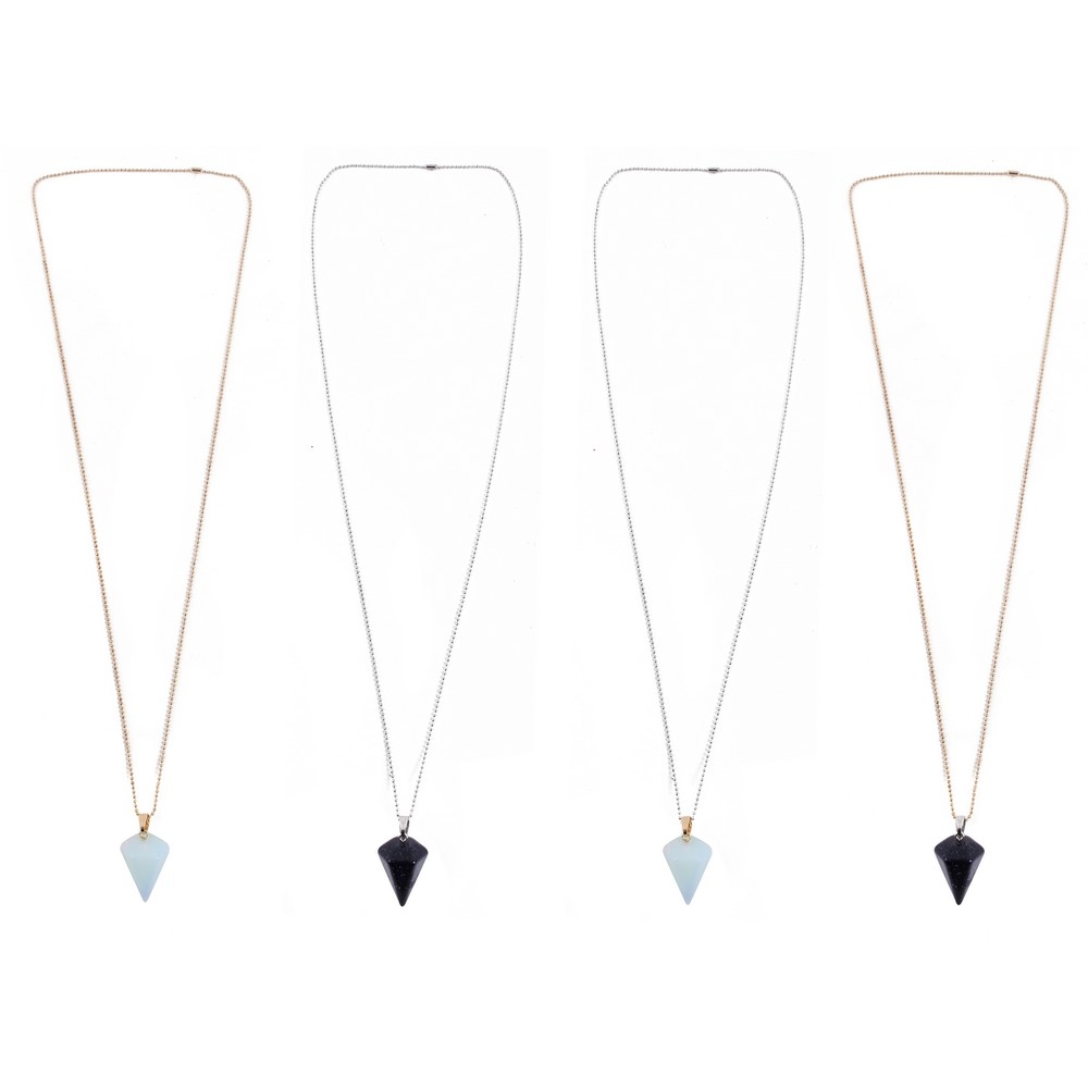 Necklace with a pendant stone moonglass starstone facet gem