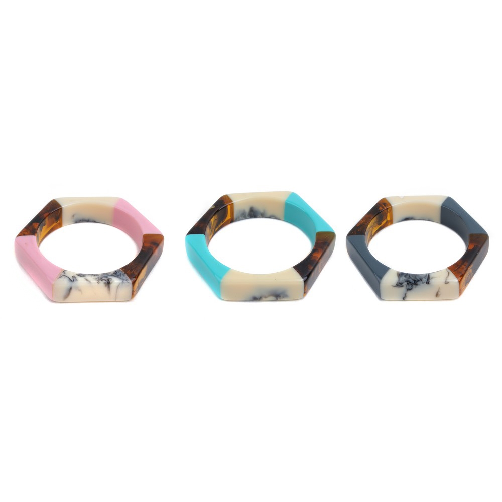 Bangle resin marble & pastel soft hex