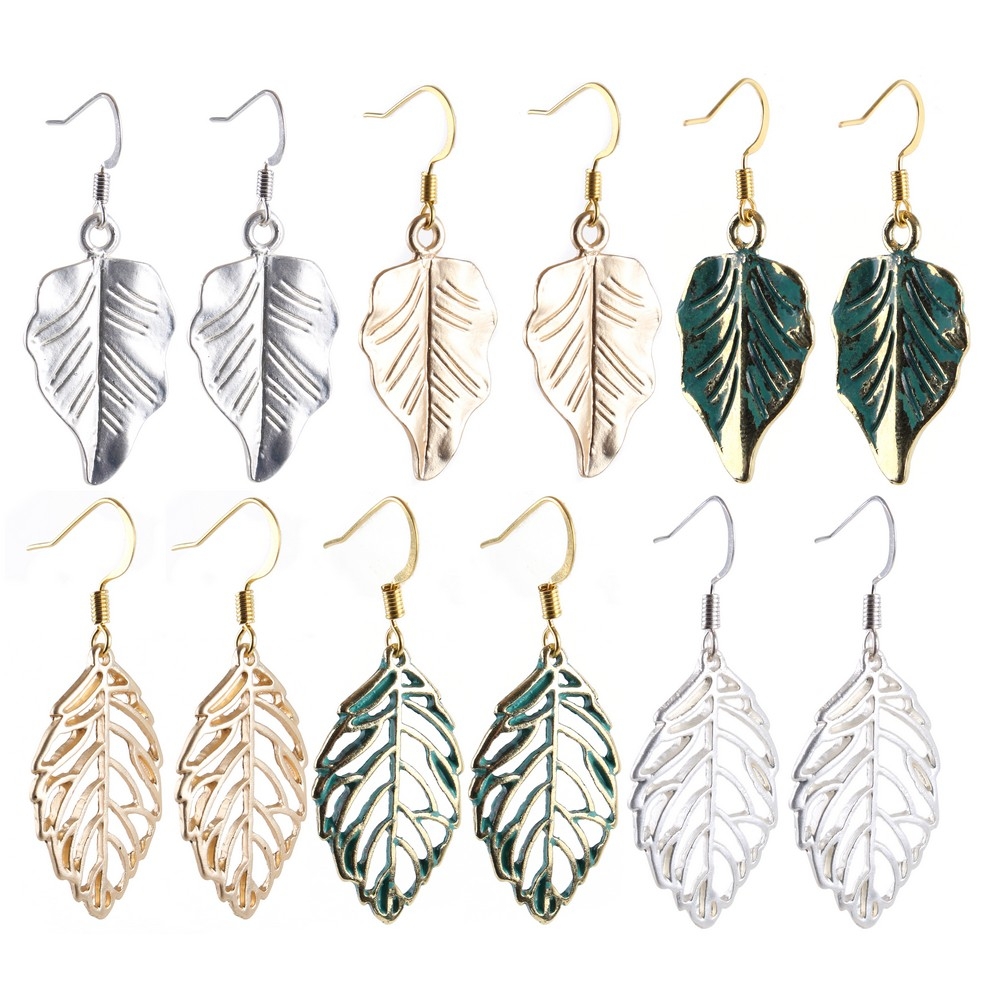 Drop earring grecian little leaf