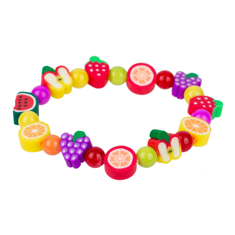 Bracelet polymer clay kids tutti frutti multicoloured