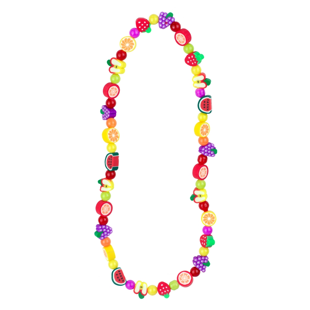 Necklace polymer clay kids tutti frutti multicoloured