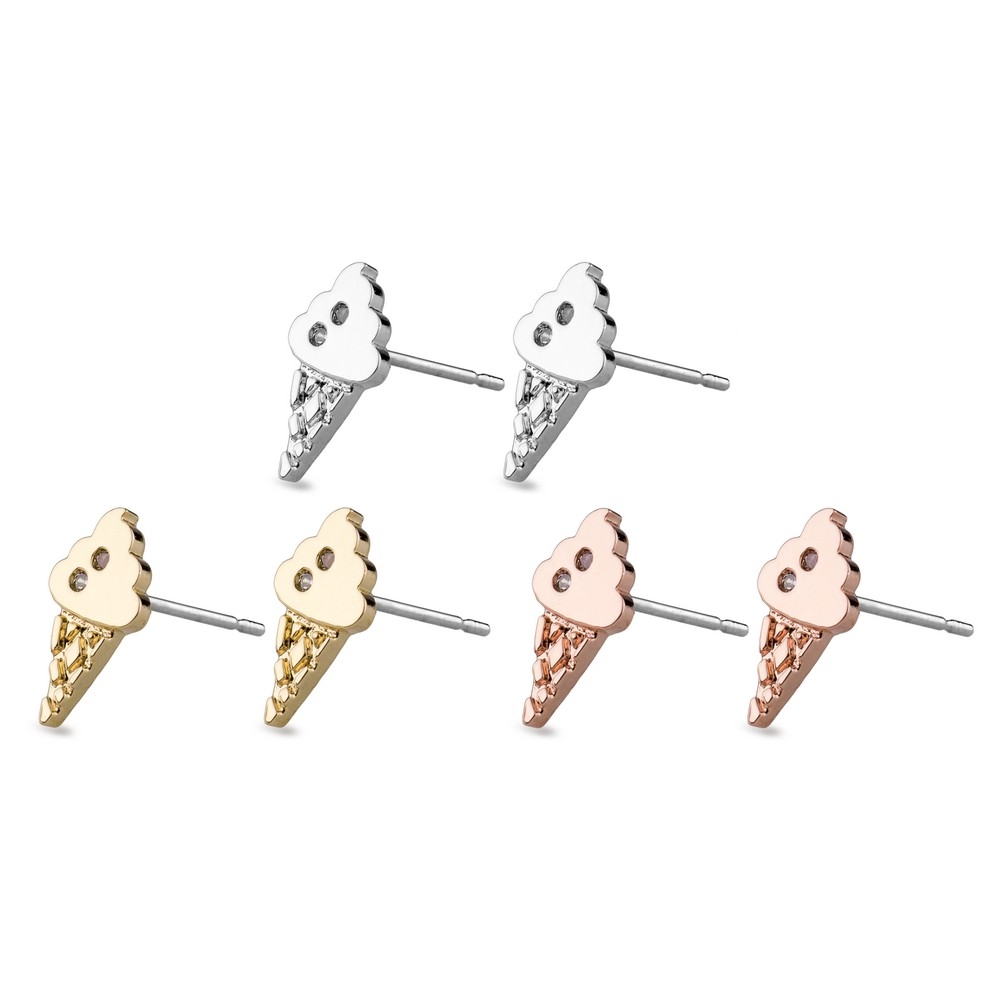 Stud earring crystal glass ice cream
