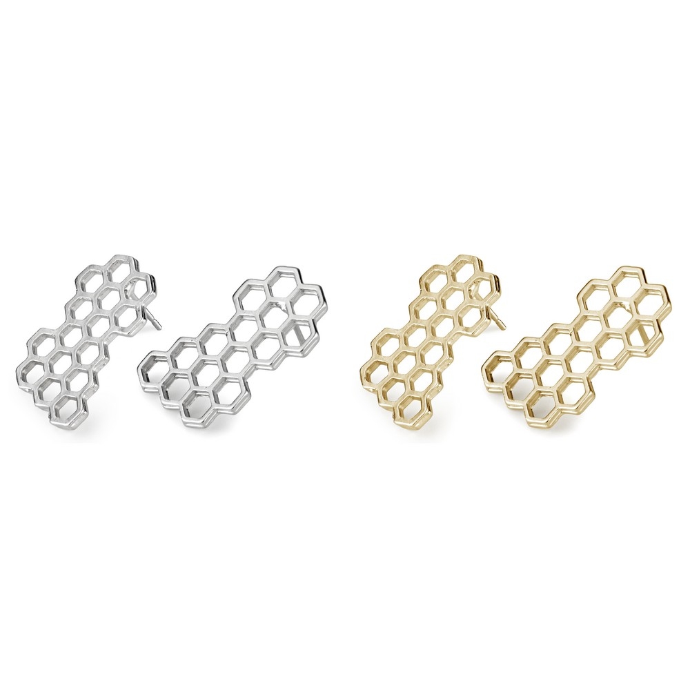 Stud earring honeycomb