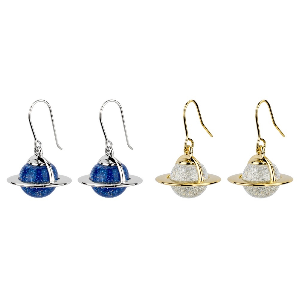 Drop earring planet saturn assorted colours