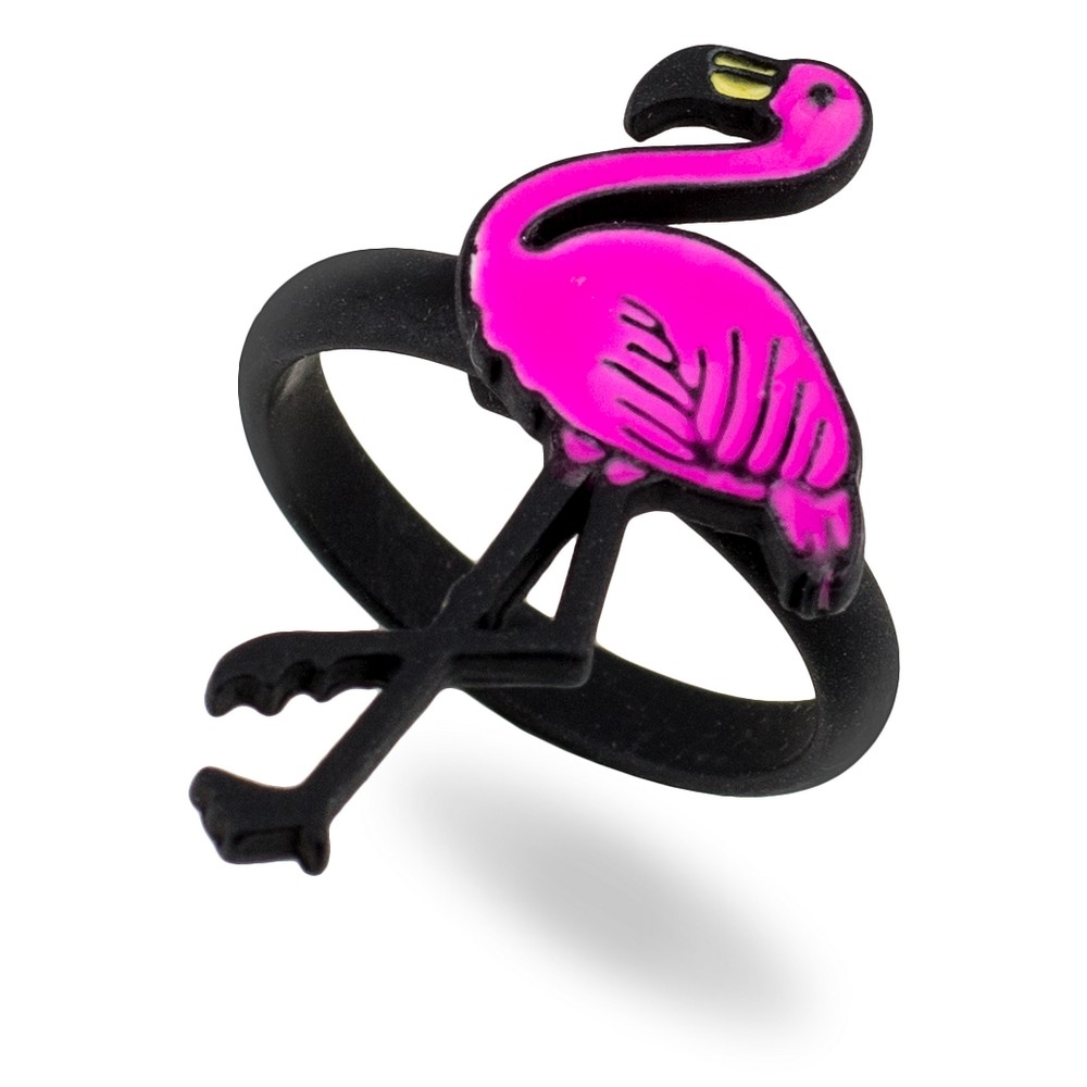 Ring enamel flamingo
