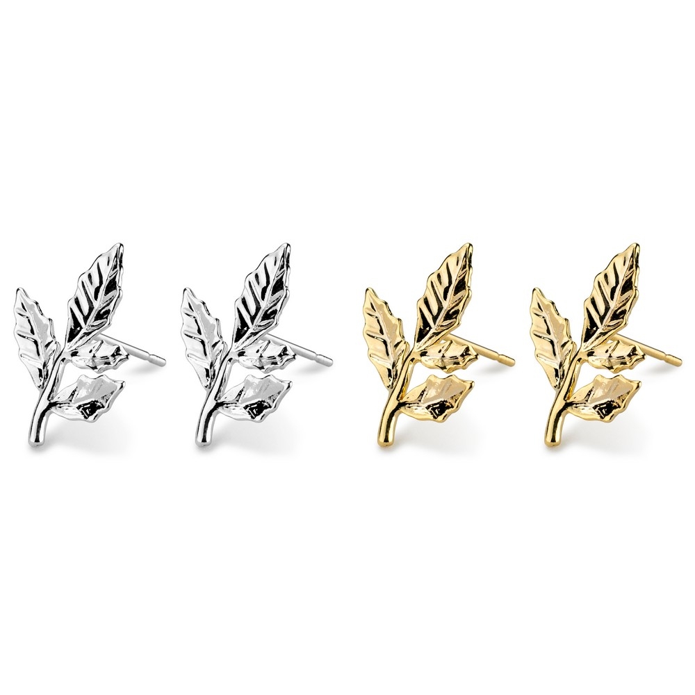 Stud earring leaf branch