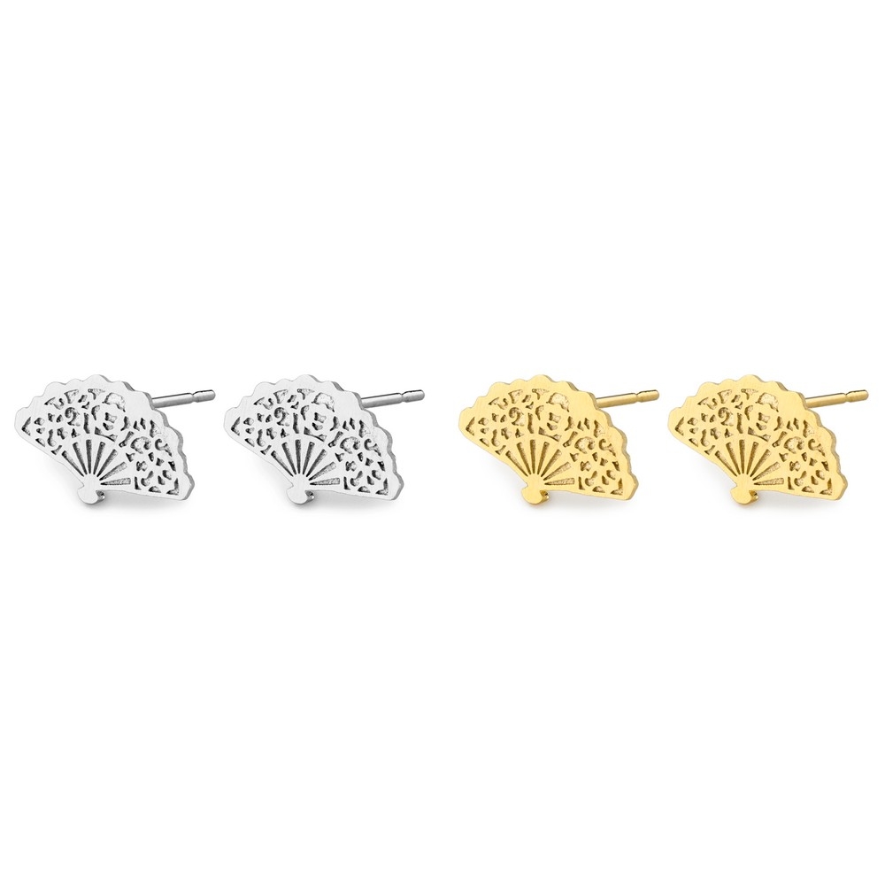 Stud earring dainty fan