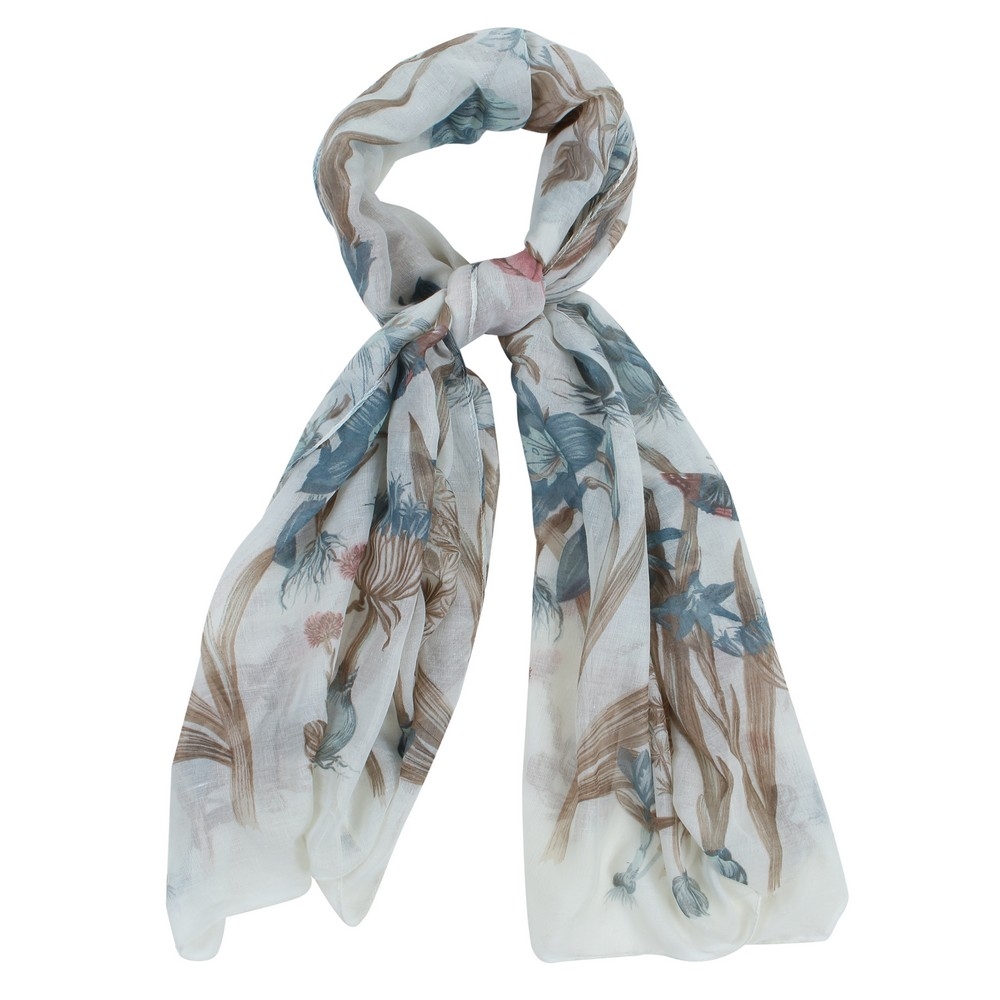 Scarf botanical garden blue