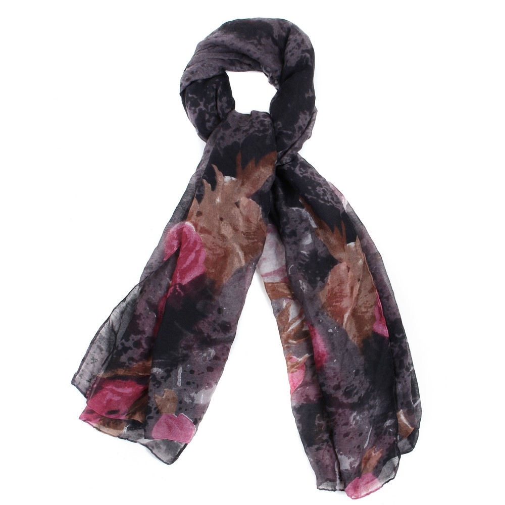 Scarf rose bloom grey