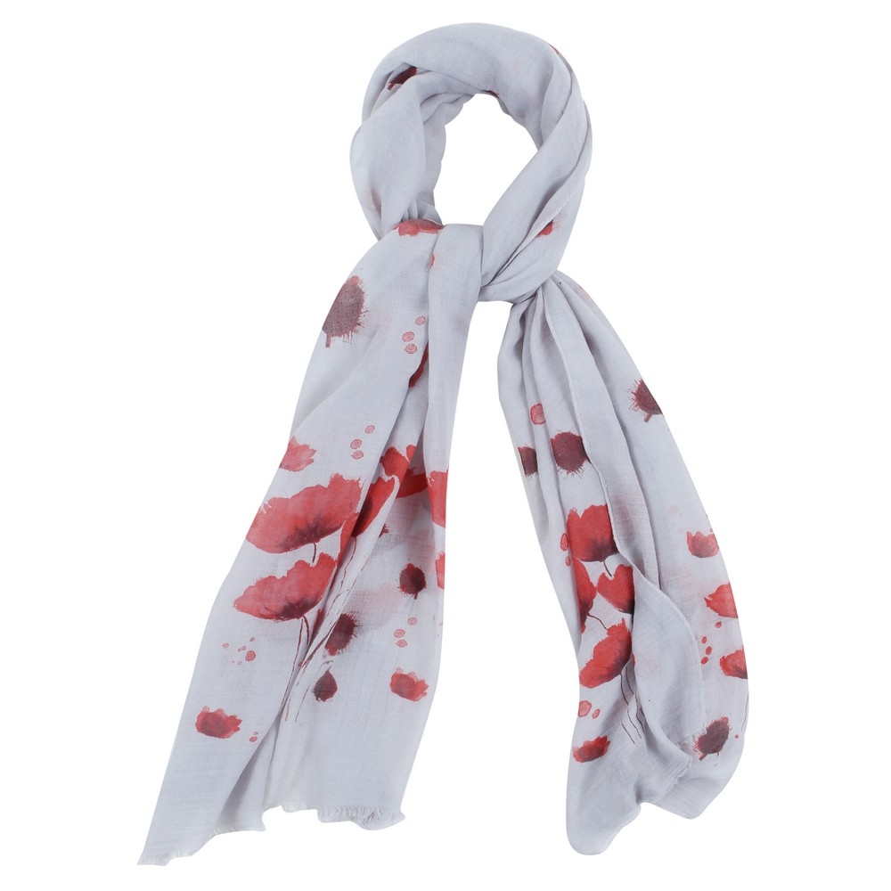 Scarf poppy garden grey