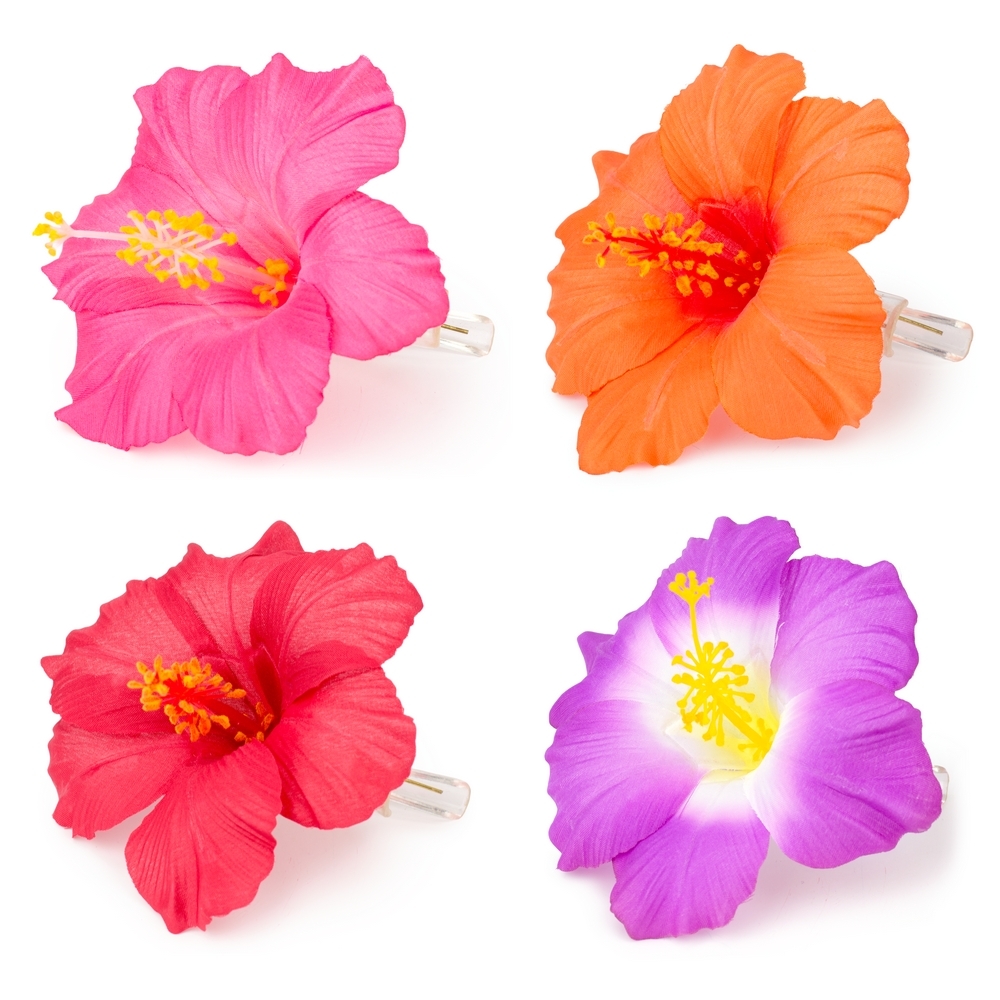 Hair grip hibiscus assorted colours