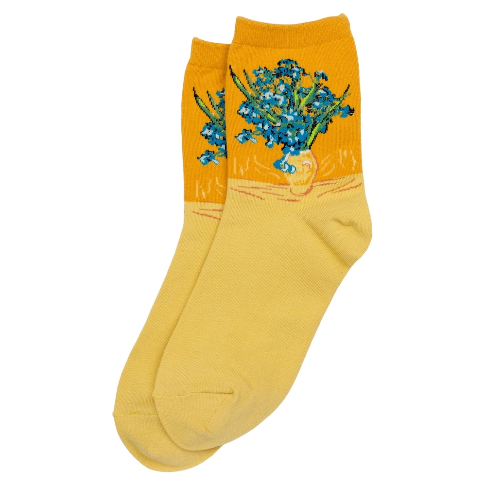 Socks cotton & spandex inspired by Van Gogh Irises yellow
