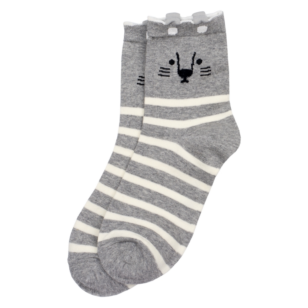 Socks cotton & spandex pattern seal grey