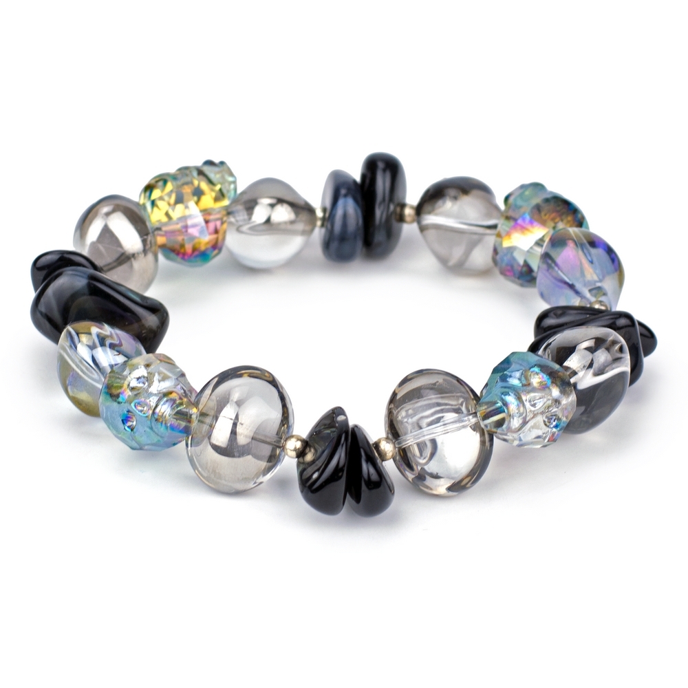 Bracelet glass crystal skull