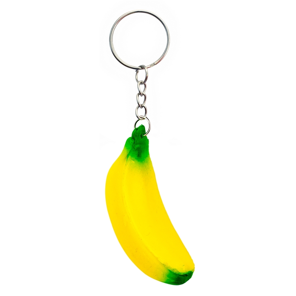 Keyring stress ball banana yellow