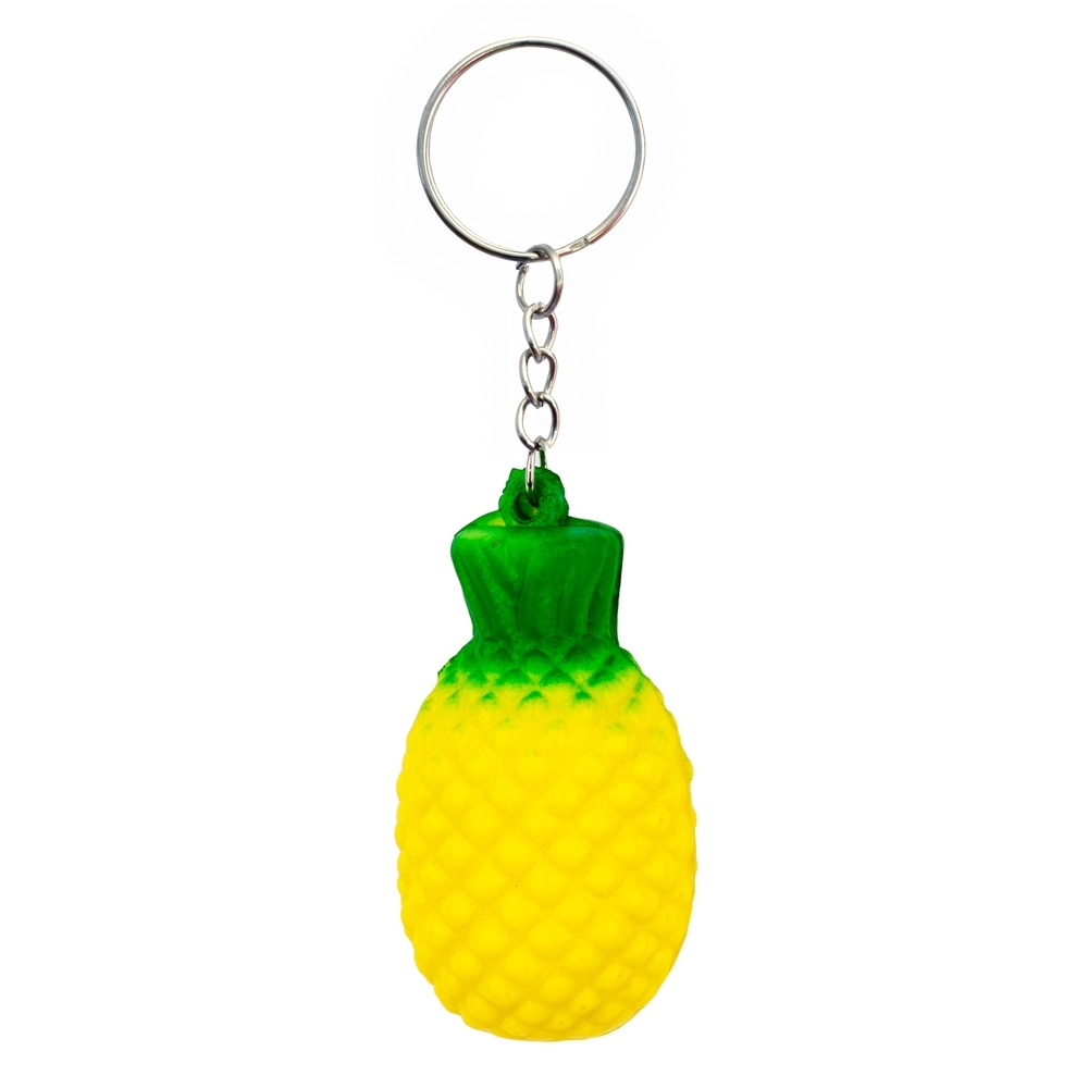 Keyring stress ball pineapple yellow