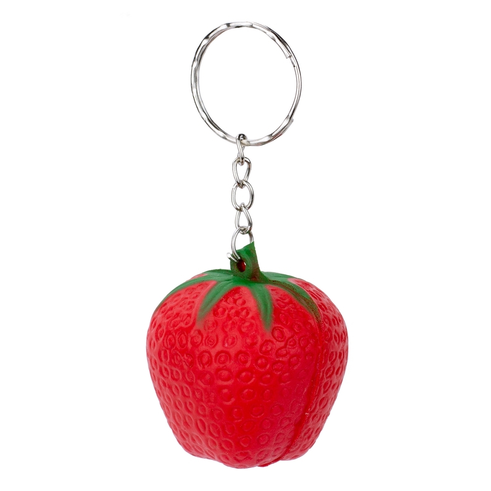 Keyring stress ball strawberry red