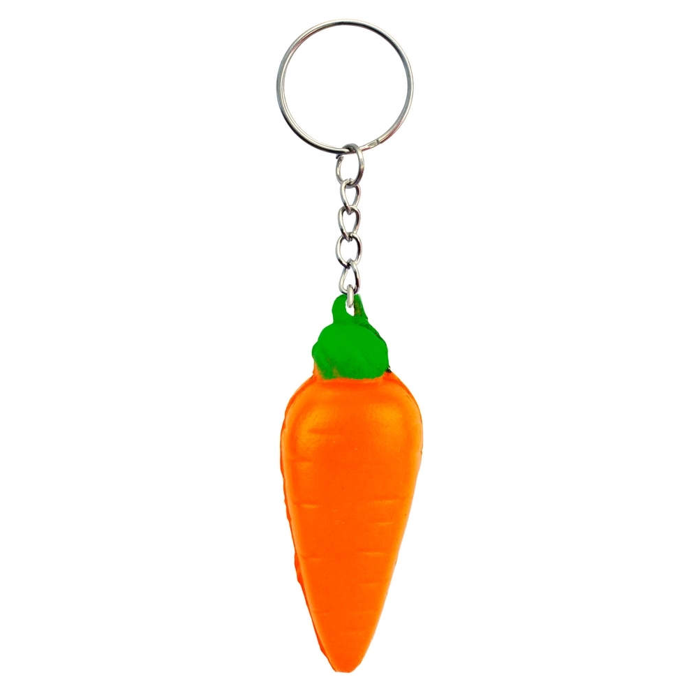 Keyring stress ball carrot orange