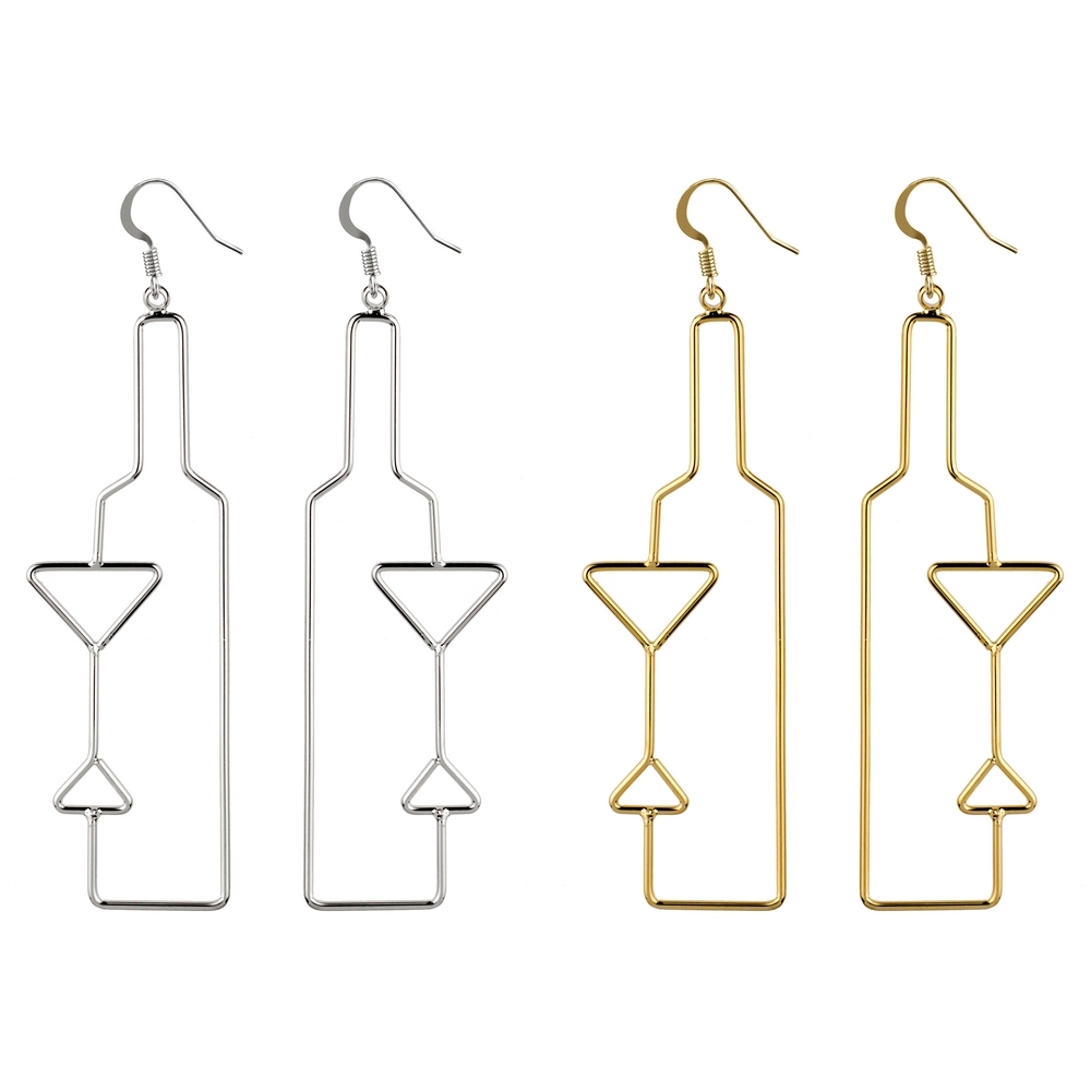 Drop earring wire martini glass