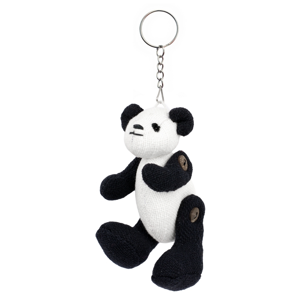 Keyring cotton moveable panda multicoloured