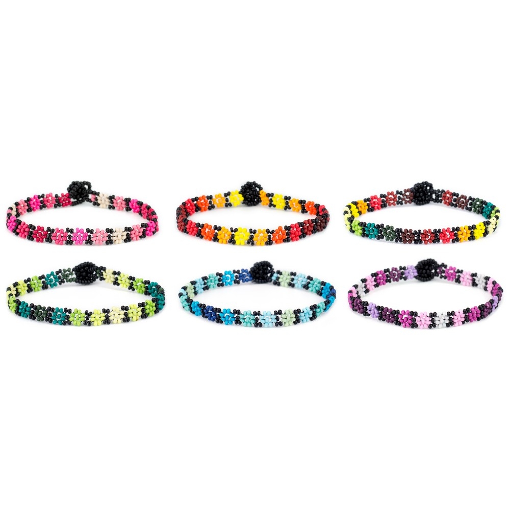 Bracelet bead single line flower
