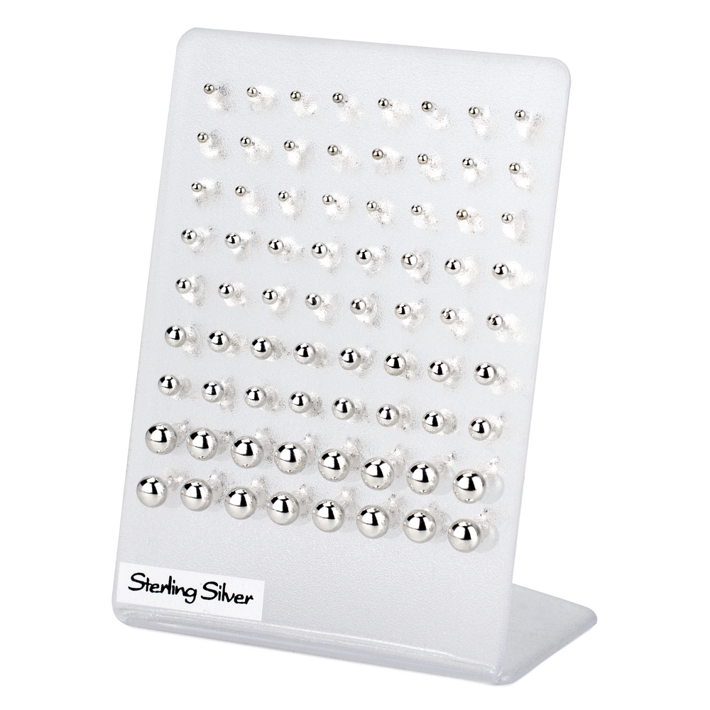 Stud earring 925 silver simple ball assorted sizes silver