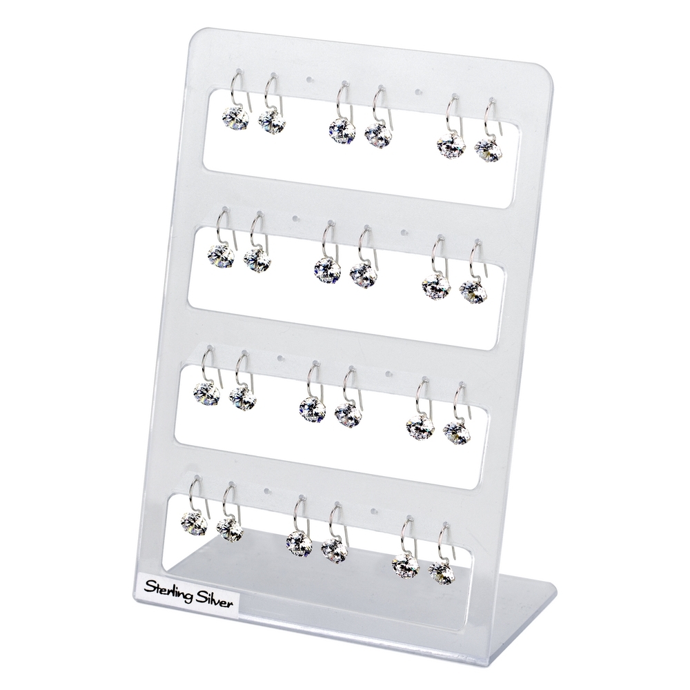 Drop earring 925 silver & crystal glass faceted