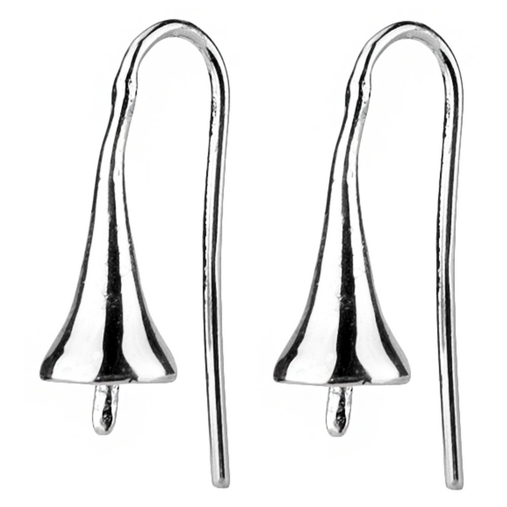 Drop earring 925 silver trumpet flower silver