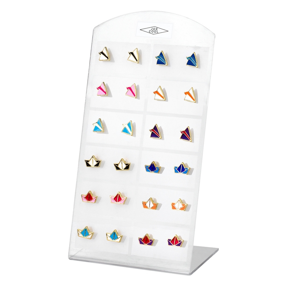 Stud earring origami pastimes multicoloured