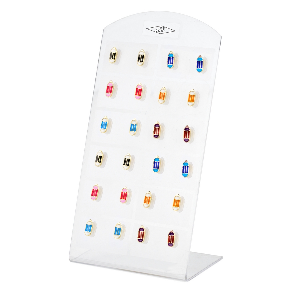 Stud earring dainty coloured pencil multicoloured