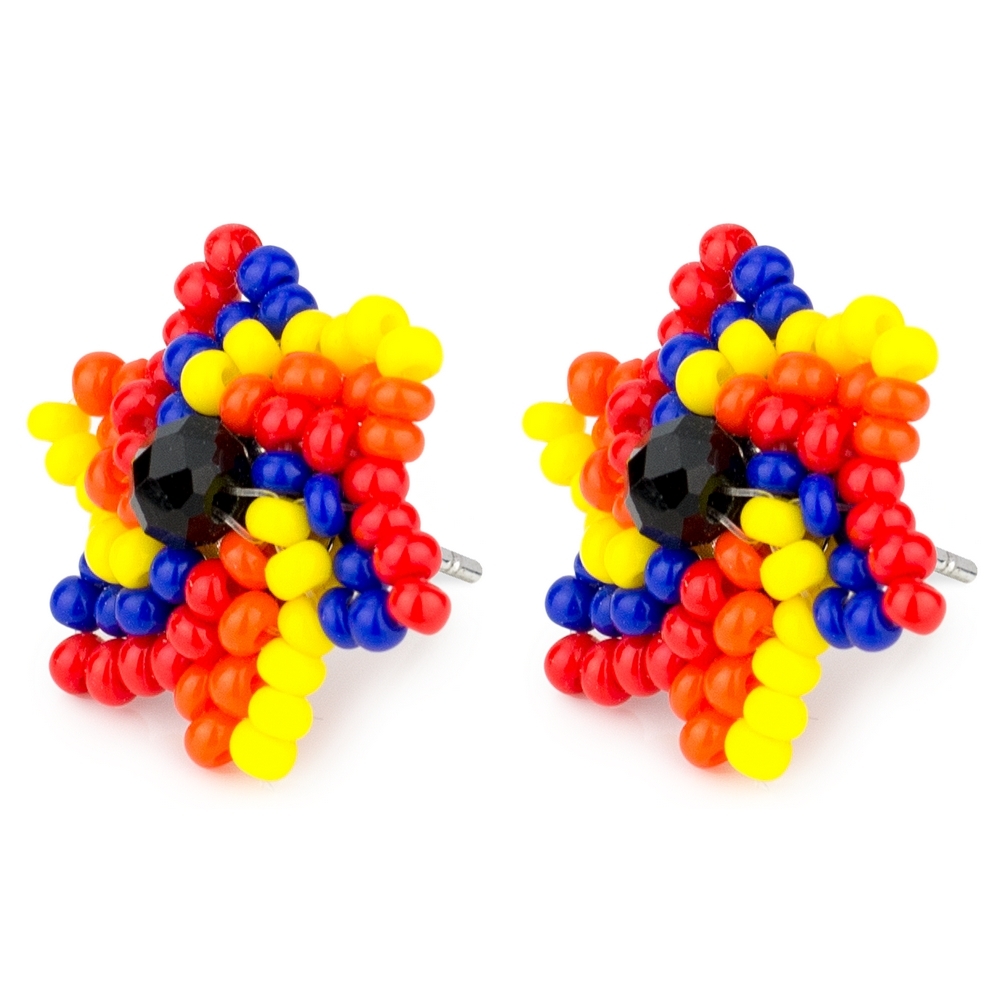 Stud earring bead spiral star