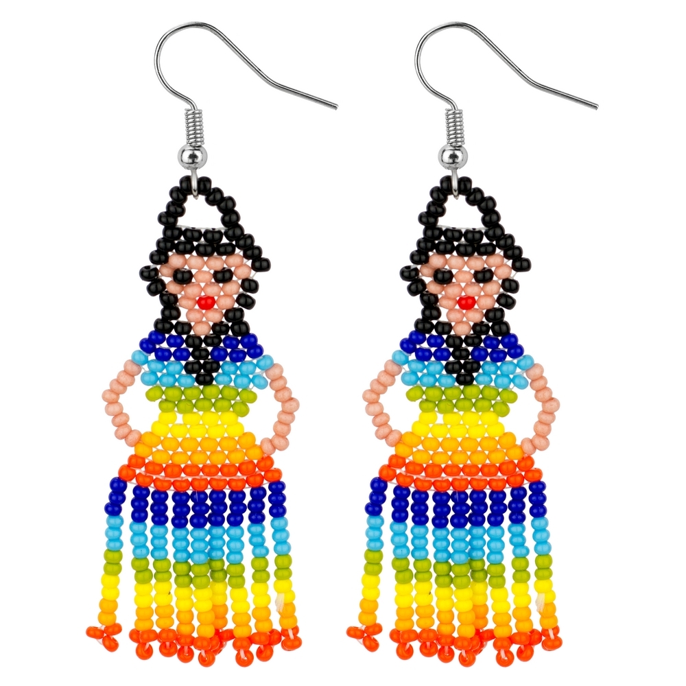 Drop earring bead rainbow lady multicoloured