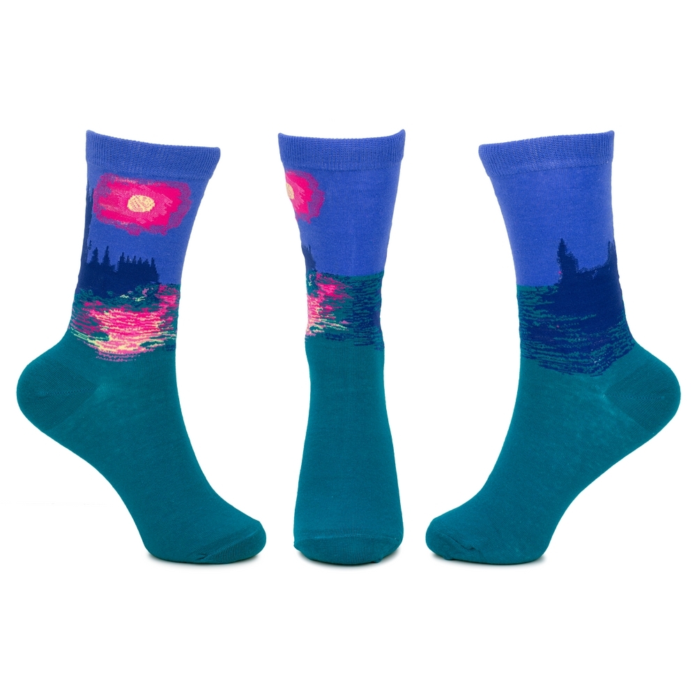 Socks cotton inspired by Monet Houses of Parliament blue - Image 2