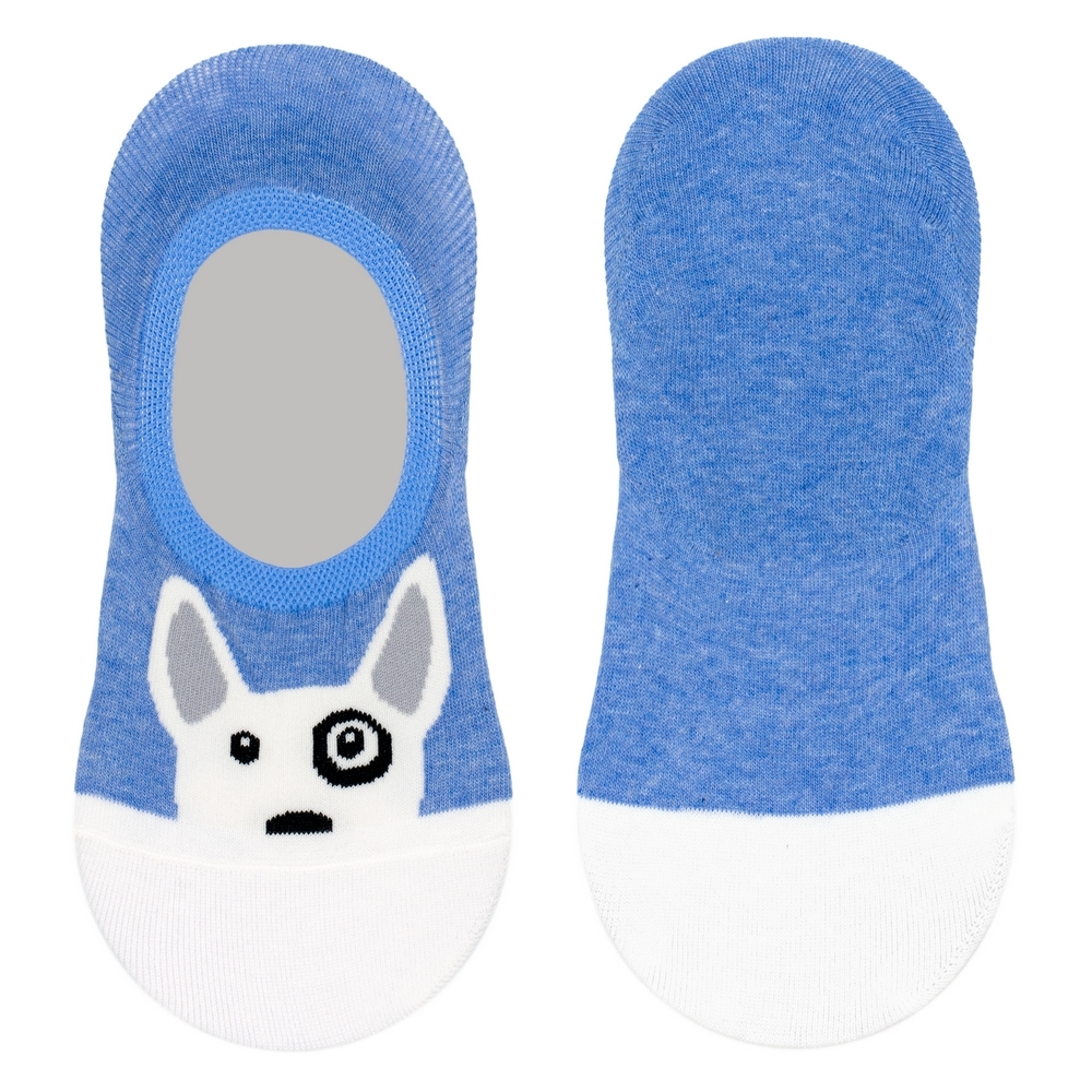 Socks cotton & spandex no-show bull terrier blue