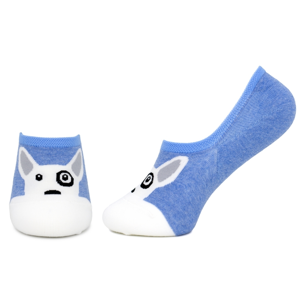 Socks cotton & spandex no-show bull terrier blue - Image 2