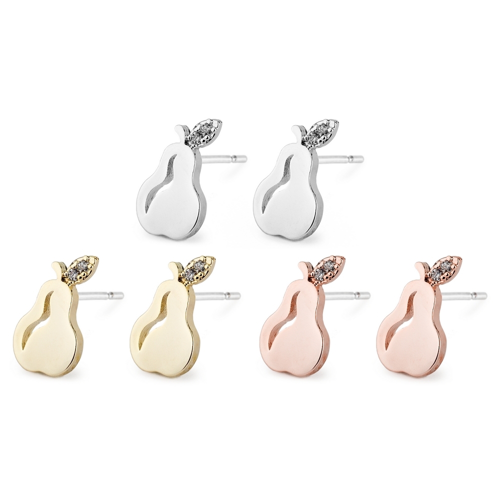 Stud earring crystal glass pear