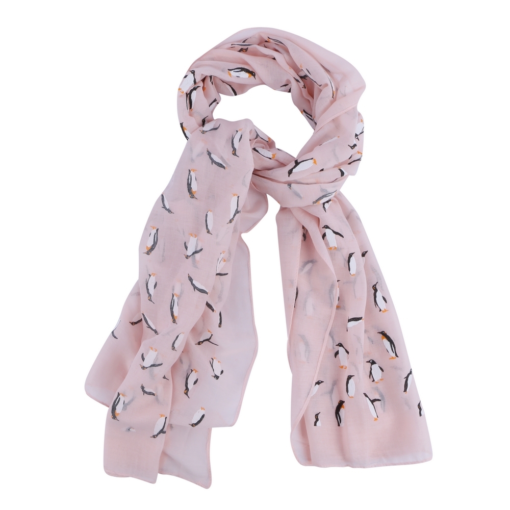 Scarf march of the penguins pink