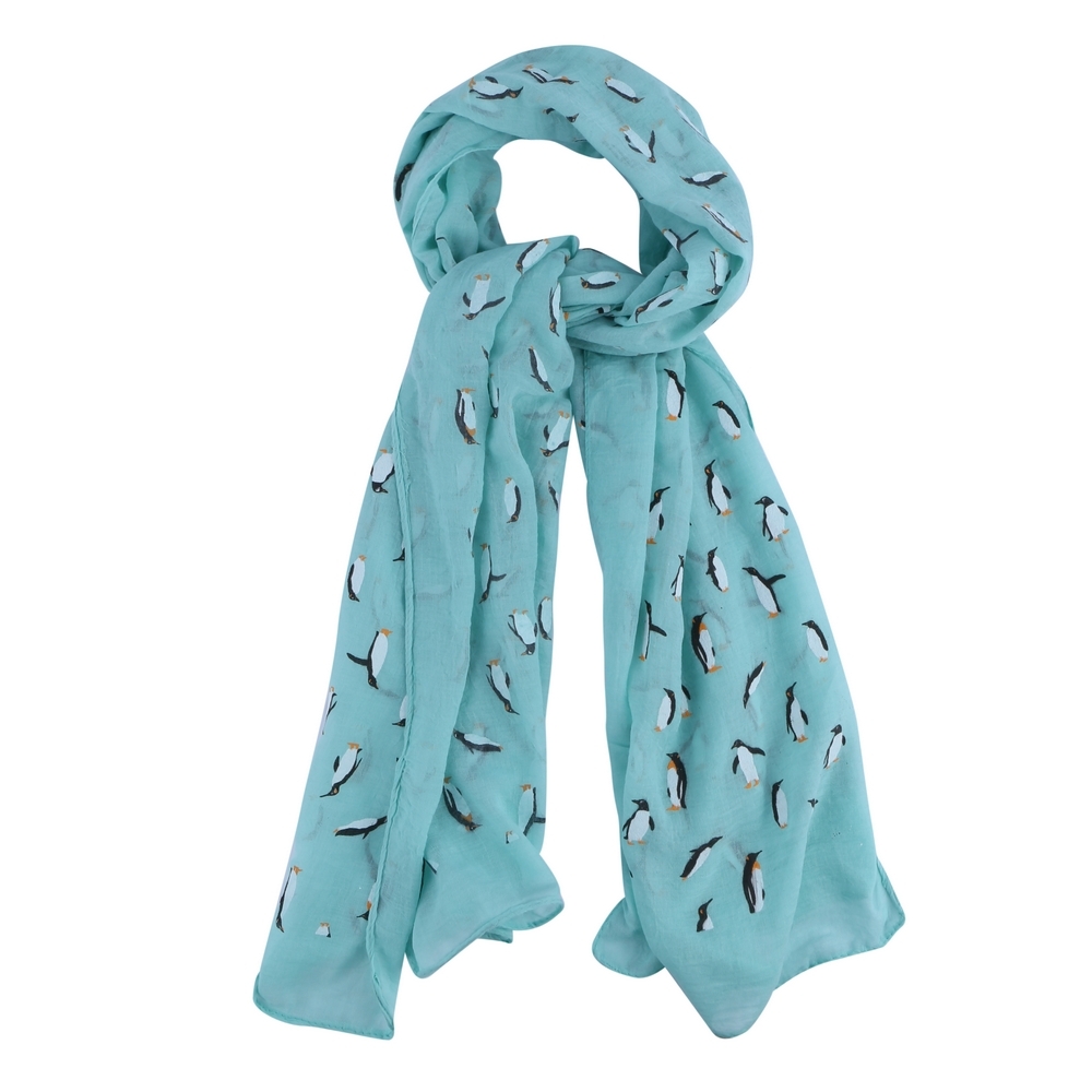 Scarf march of the penguins turquoise