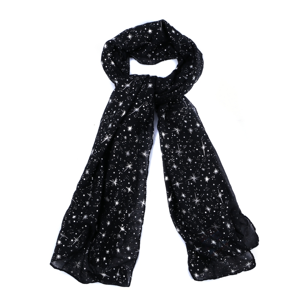 Scarf in the night sky black