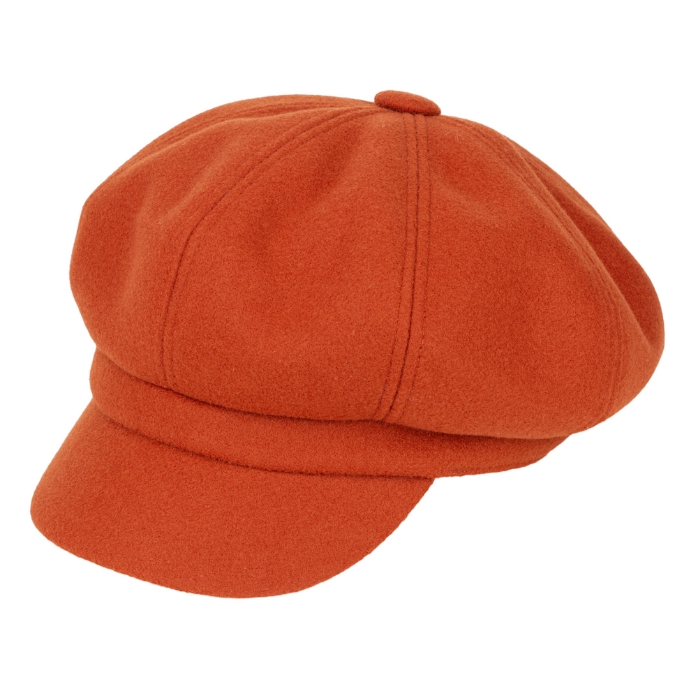 Hat felt burnt newsboy orange