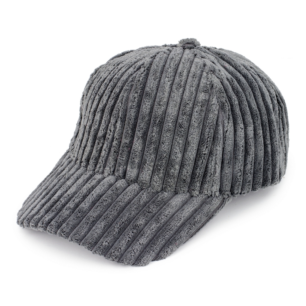 Hat velvet jumbo cord cap grey