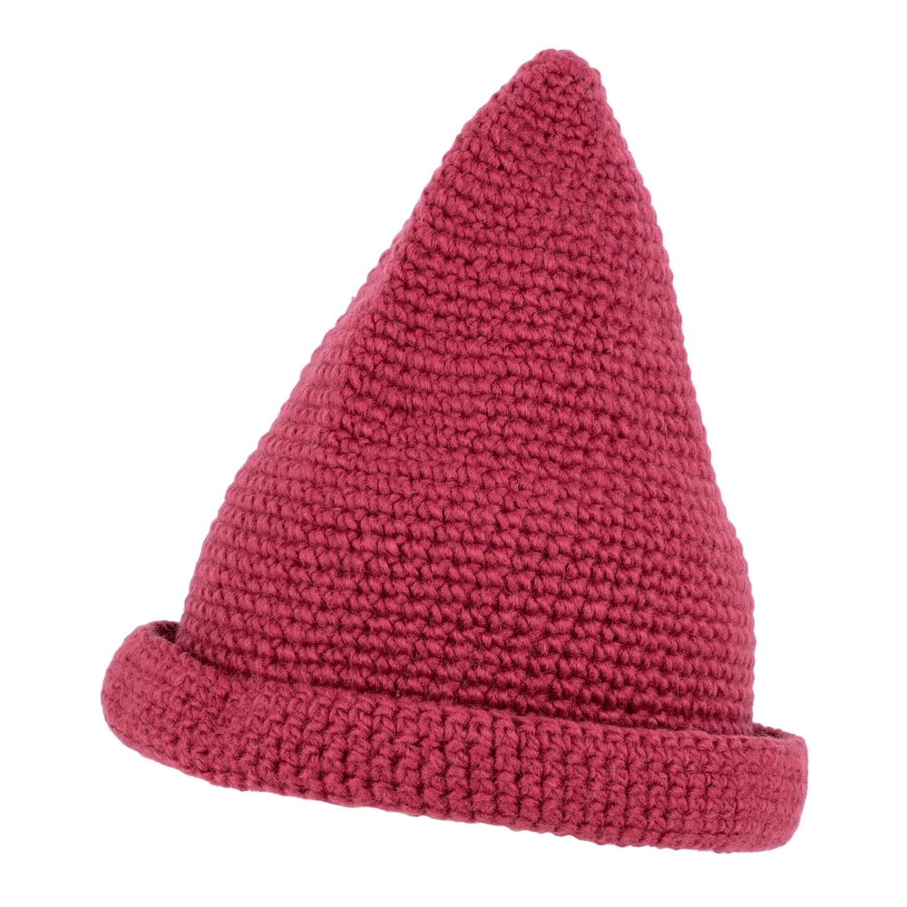 Hat acrylic rust beanie knit red