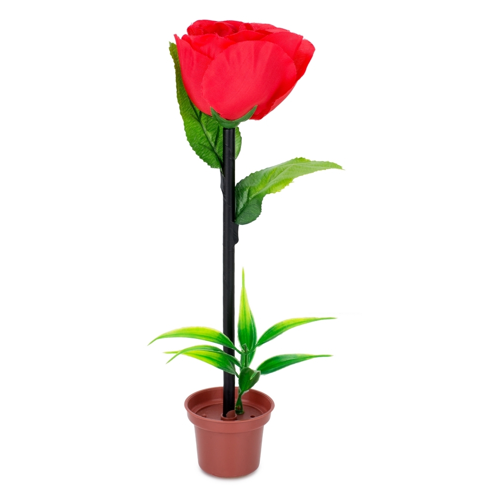 Pen acrylic flower pot red rose