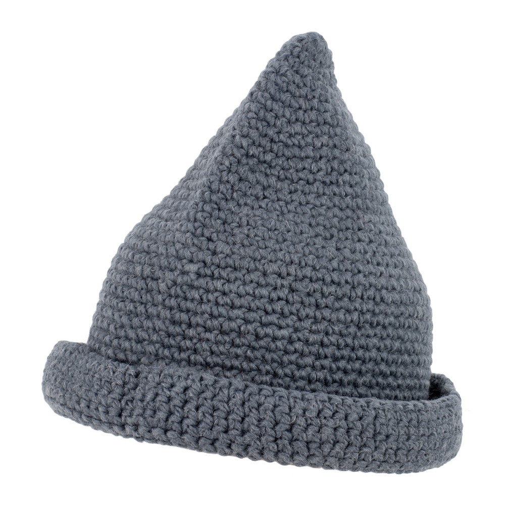 Hat acrylic beanie knit grey