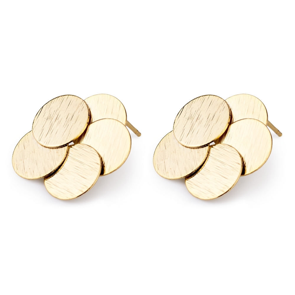 Stud earring overlapping circles gold