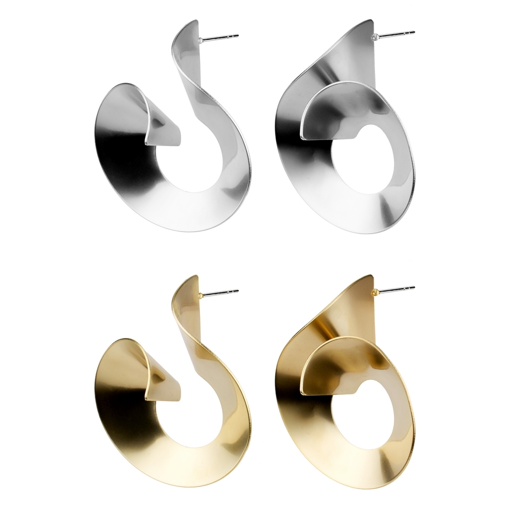 Stud earring 3D spiral