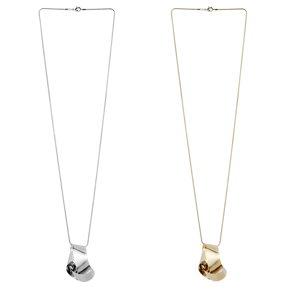 'Any length' necklace with a pendant 3D twist
