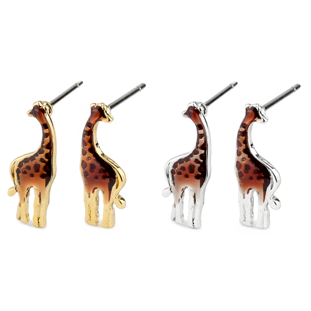 Stud earring enamel giraffe