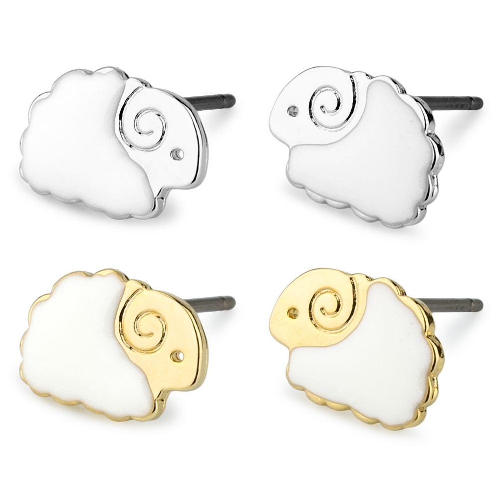Stud earring enamel sheep